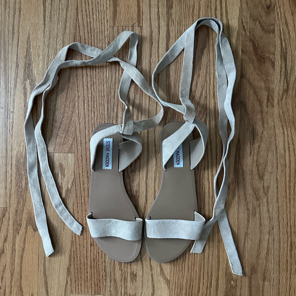 Steve Madden suede leather lace up sandals (WORN ONCE) - Picture 2 of 5